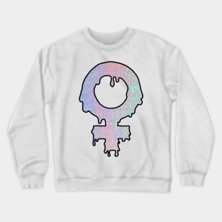 Feminist woman symbol girl power hologram Crewneck Sweatshirt